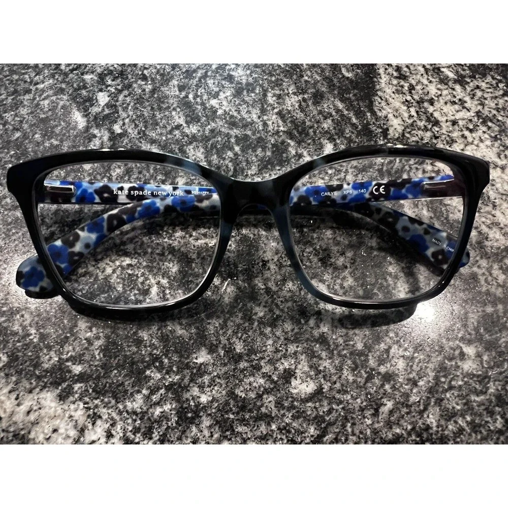 Kate Spade frames black blue tortoise floral So Happy to See You XP8 140